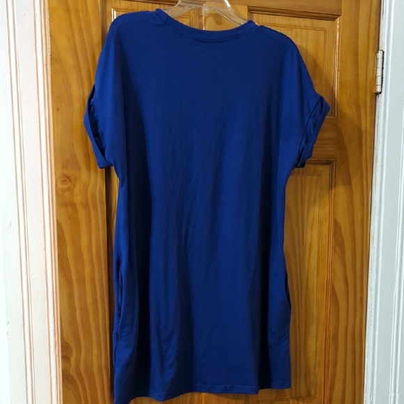SHEIN Vibrant Blue T-Shirt Dress - Picture 4 of 5